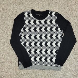 Preaton & York Patterned Black and White Sweater. Women's Small Business